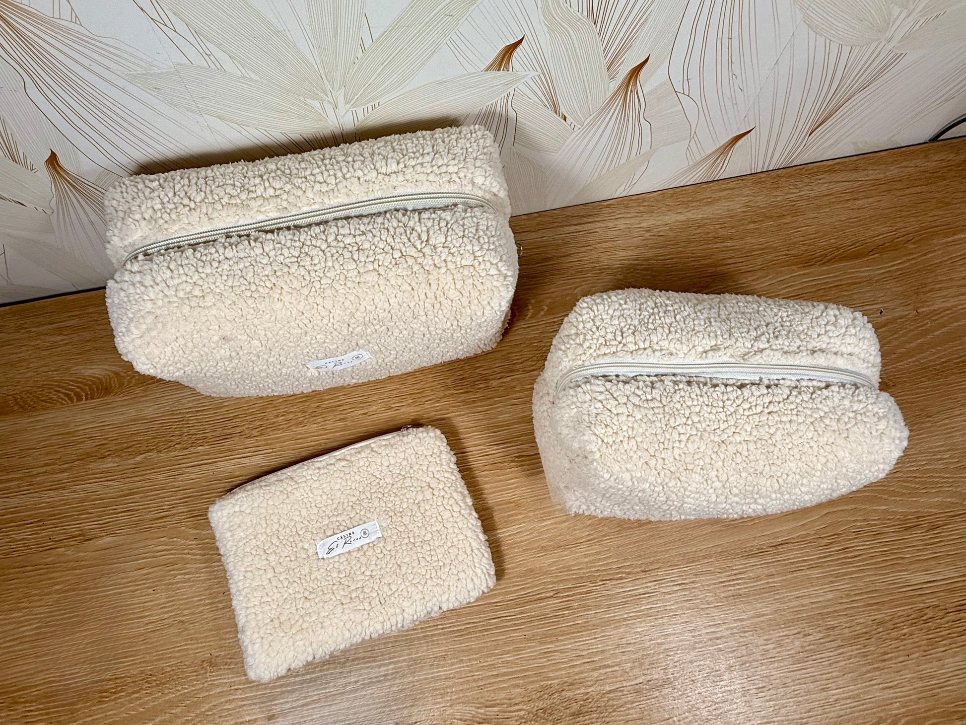 Calins et Reves Trousse de toilette sherpa ecru