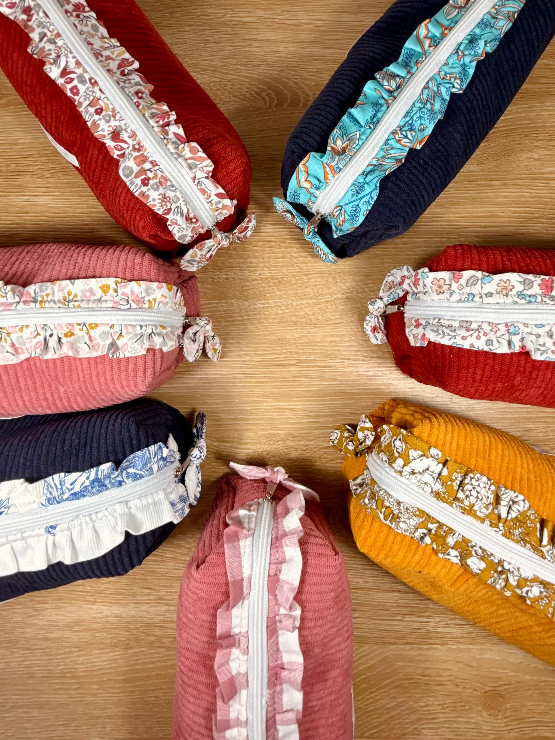 Calins et Reves trousse à crayons rose vichy