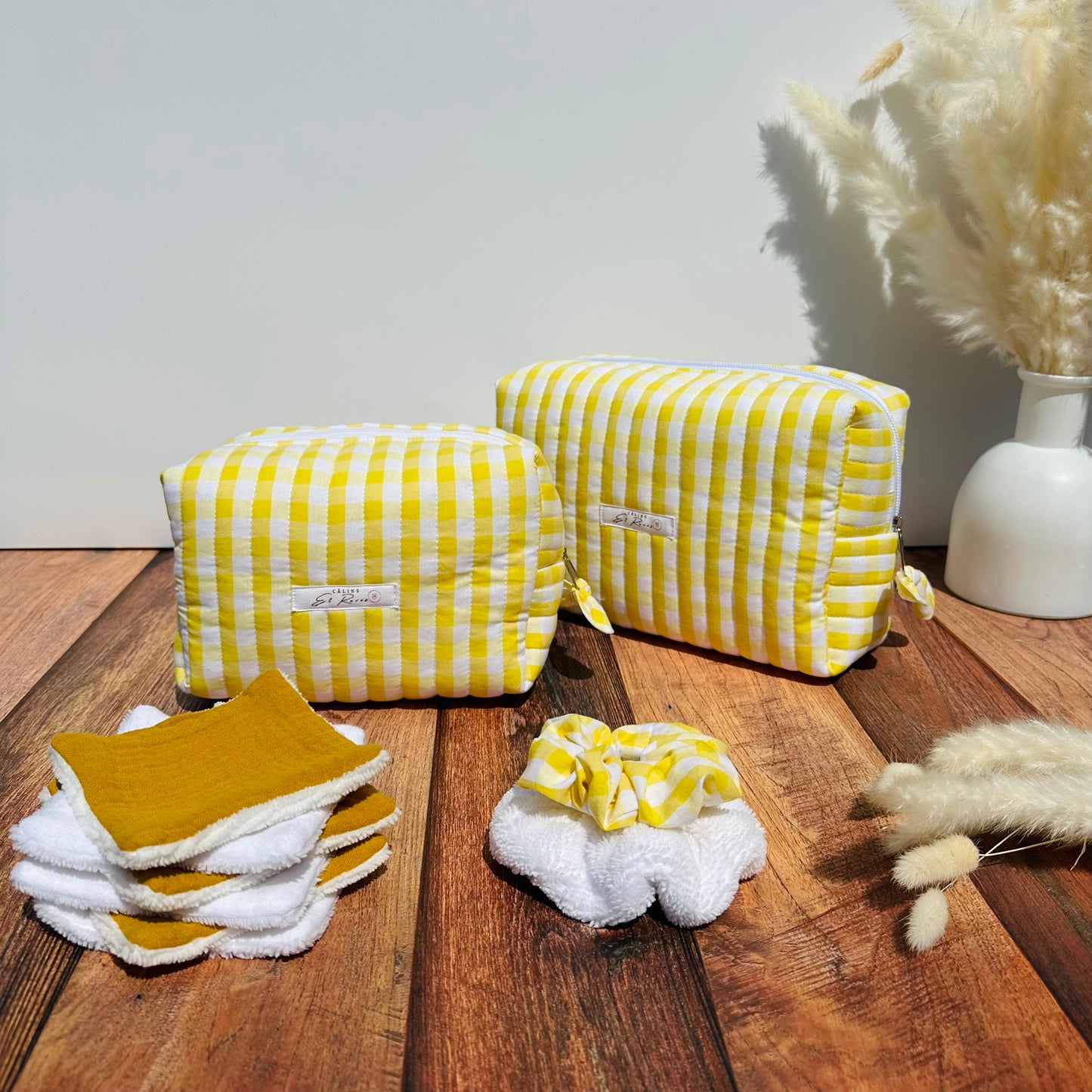 Calins et Rêves Trousse de toilette vichy Citron